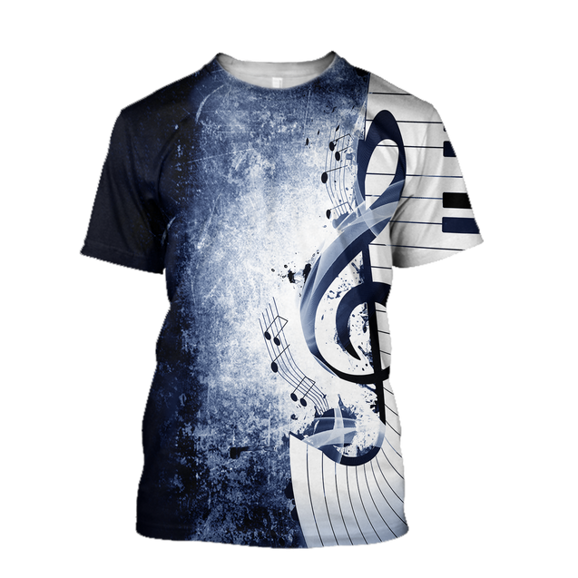 Music Notes Lady Loose 3D All Over Printes-Apparel-HP Arts-T-Shirt-S-Vibe Cosy™