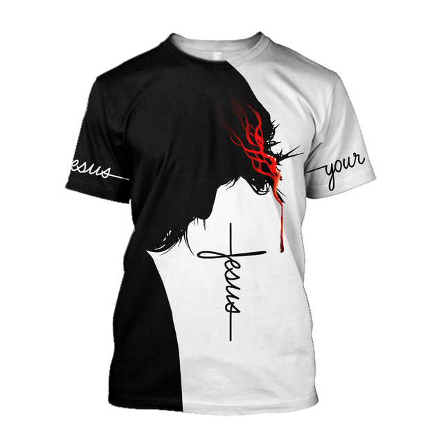 Premium Christian Jesus Catholic Customize Name 3D Printed Unisex Shirts