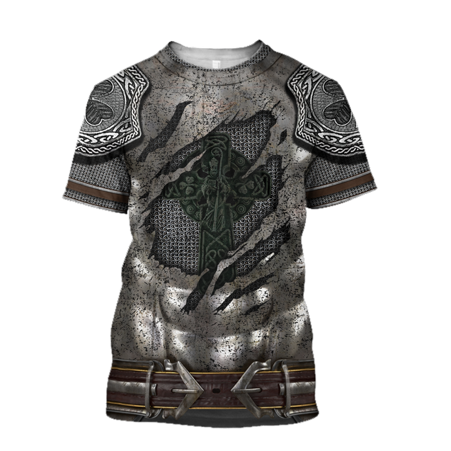 Irish Armor Knight Warrior Chainmail 3D All Over Printed Shirts For Men and Women AM050302-Apparel-TT-T-Shirts-S-Vibe Cosy™