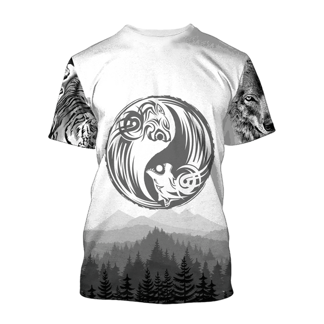 Wolf and tiger 3d hoodie shirt for men and women AM102034