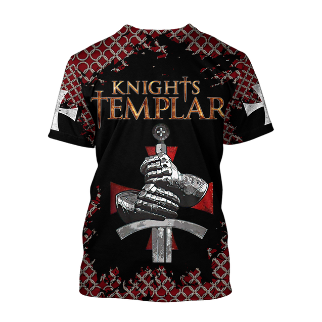 Knight templar 3D all over printed shirt and short for men and women