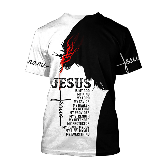 Premium Christian Jesus Catholic Customize Name 3D Printed Unisex Shirts