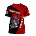 Hooked on Freedom Fish on Fishing 3D printed shirts for men and women