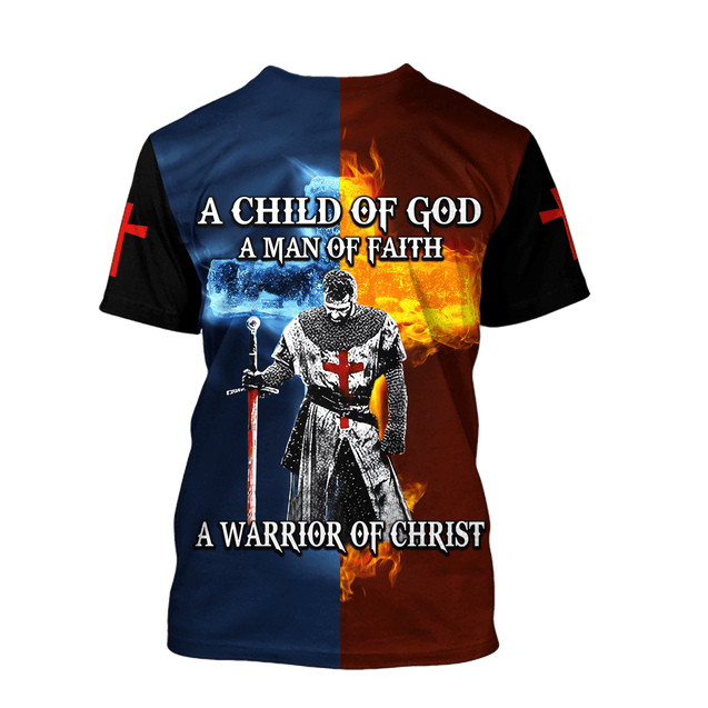 A Child Of God A Man Of Faith A Warrior Of Christ 3D All Over Printed Shirts TA063001S