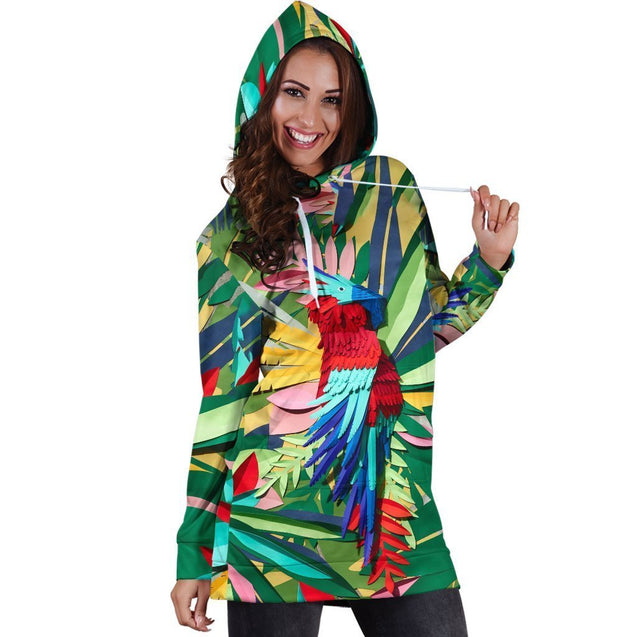 All Over Printed Parrot PHL1150 Hoodie Dress-Apparel-PHL-Hoodie Dress-S-Vibe Cosy™