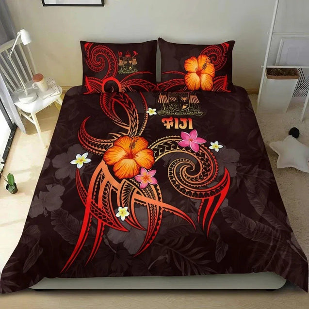 Legend of Fiji Red Melanesia Bedding Set