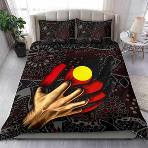 Aboriginal Flag Inside Aboriginal Art Bedding Set