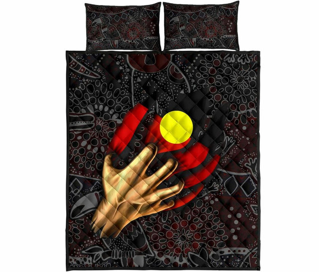 Aboriginal Flag Inside Aboriginal Art Quilt Bedding Set