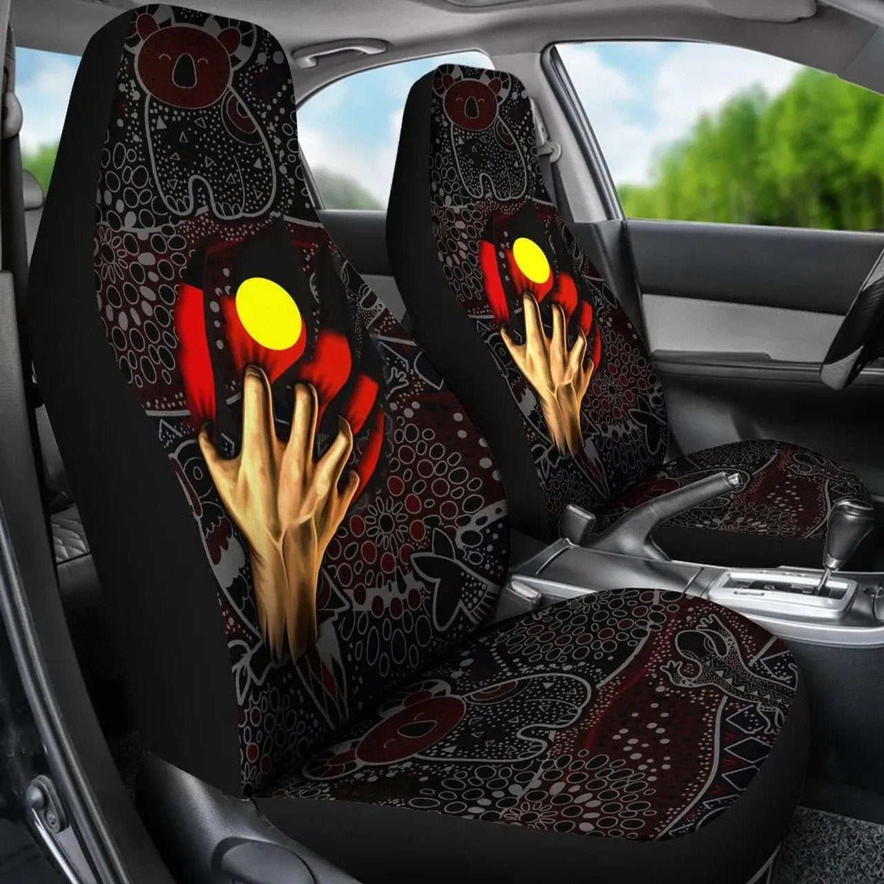 Aboriginal Flag Inside Aboriginal Art 3D design print Car Seat Covers