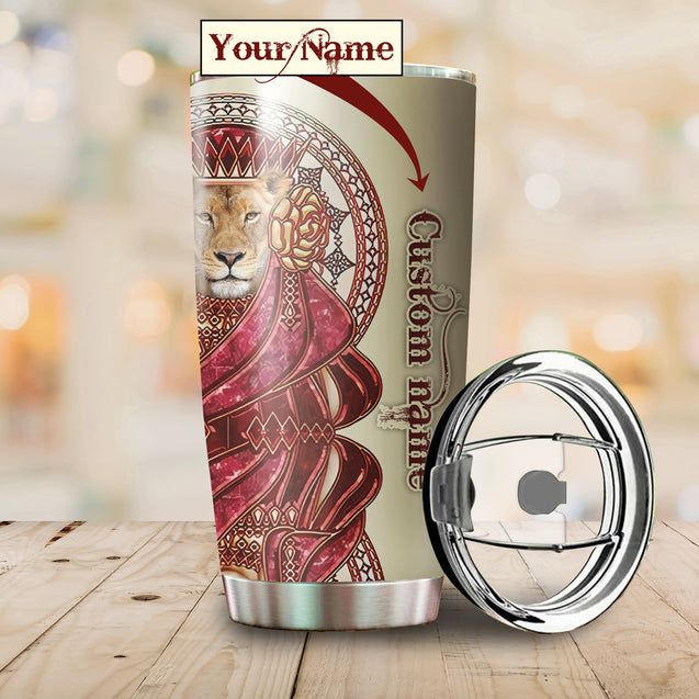 June Queen Lion Custom Name Tumbler