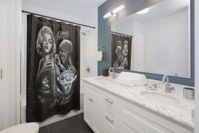 Marilyn Monroe and Skull Shower Curtains-Home Decor-Printify-Shower curtains-Vibe Cosy™