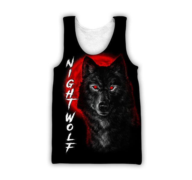 Wolf in Blood Moon 3D All Over Printed Shirt for Men and Women