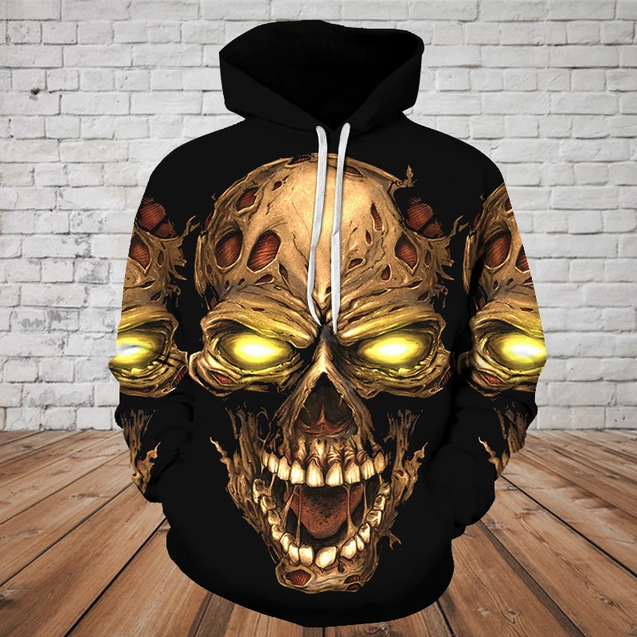 SKULL 3D HOODIE_SCREAMING SKULL PL310-Apparel-PL8386-Hoodie-S-Vibe Cosy™
