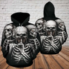 SKULL 3D HOODIE - SEE NO EVIL, HEAR NO EVIL, SPEAK NO EVIL PL319-Apparel-PL8386-Hoodie-S-Vibe Cosy™