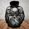 SKULL 3D HOODIE - SEE NO EVIL, HEAR NO EVIL, SPEAK NO EVIL PL319-Apparel-PL8386-Hoodie-S-Vibe Cosy™