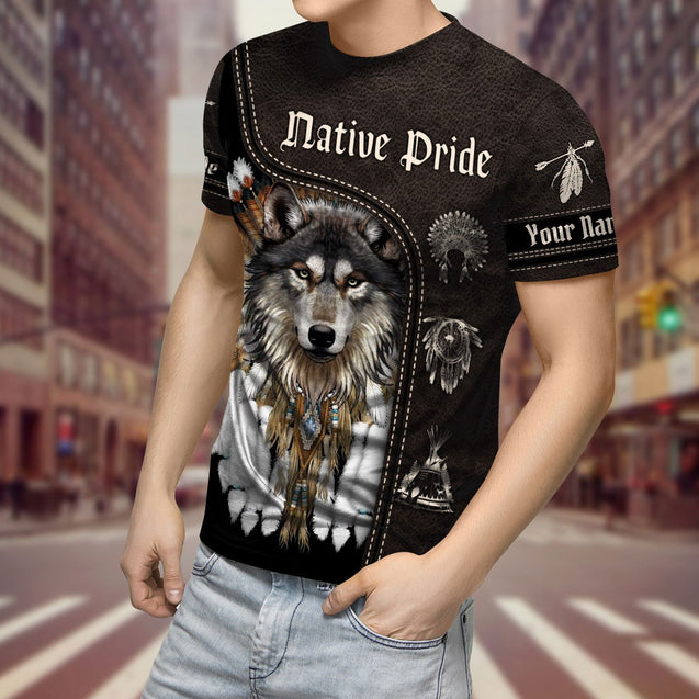 Customize Name Native American Pride 3D All Over Printed Unisex Shirt