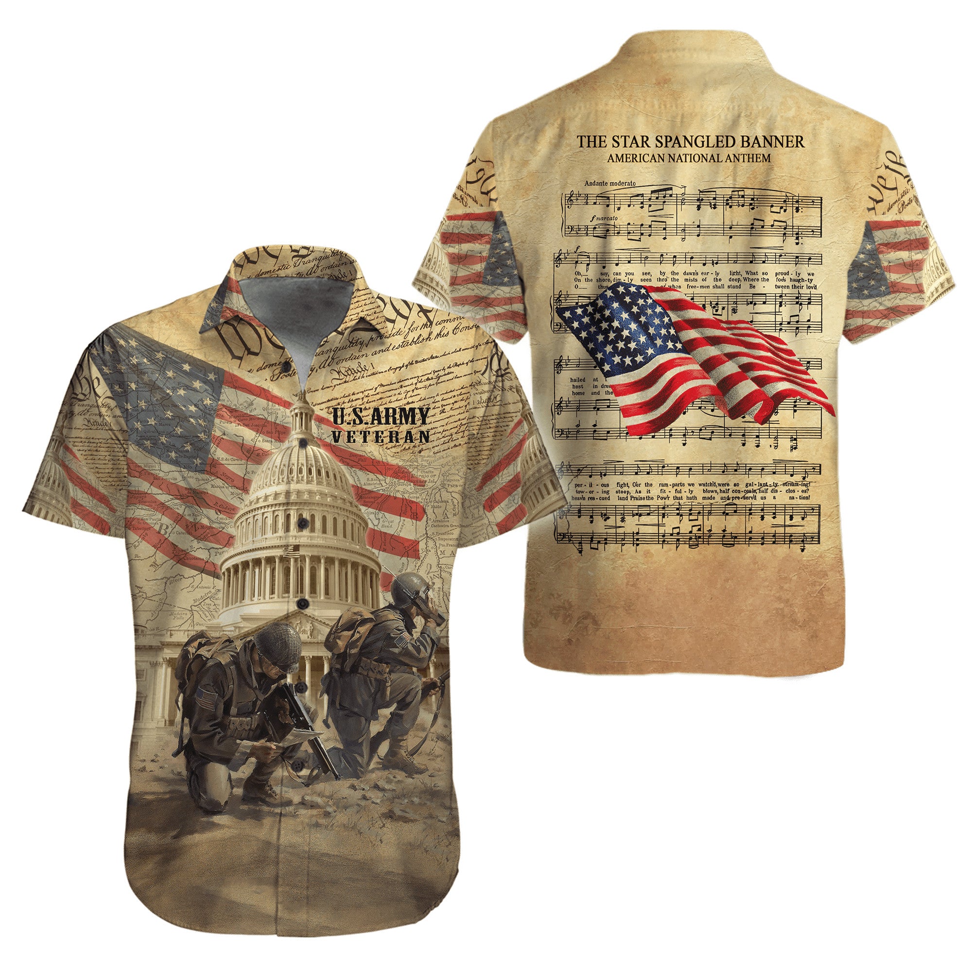 American U.S Army Veteran 3D All Over Printed Unisex Shirts