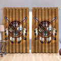 Wolf Native American Pattern 3D All Over Printed Window Curtains