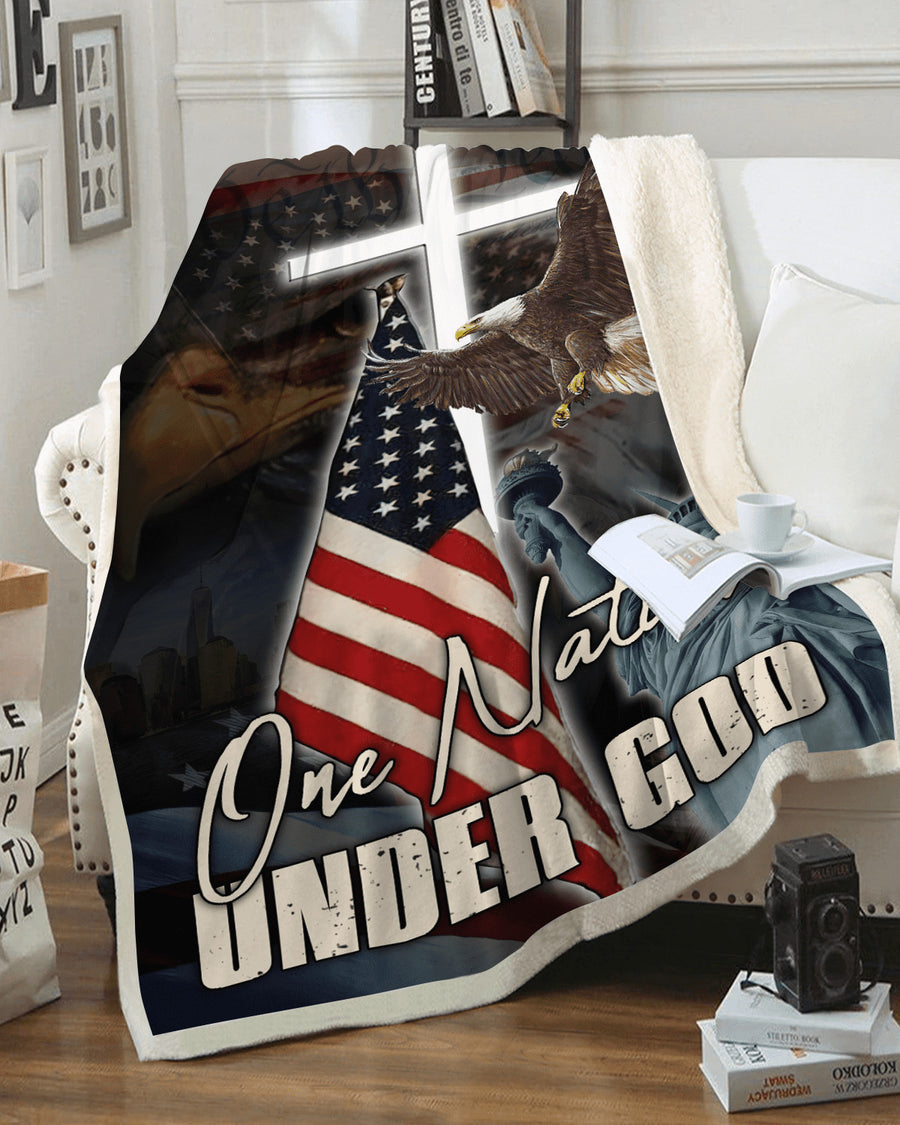 American - One Nation Under God 3D All Over Printed Blanket