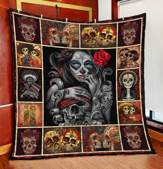 Beautiful Skull Girl Quilt Blanket DQB08072001-TQH