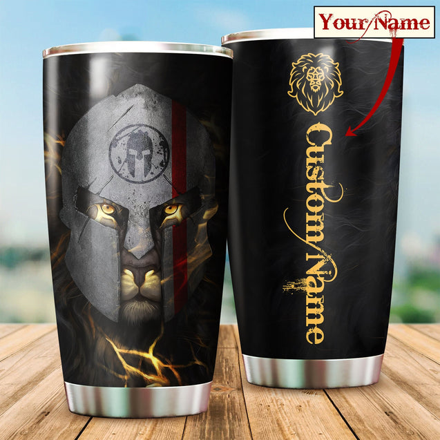 Sparta Warrior Lion Custom Name Tumbler