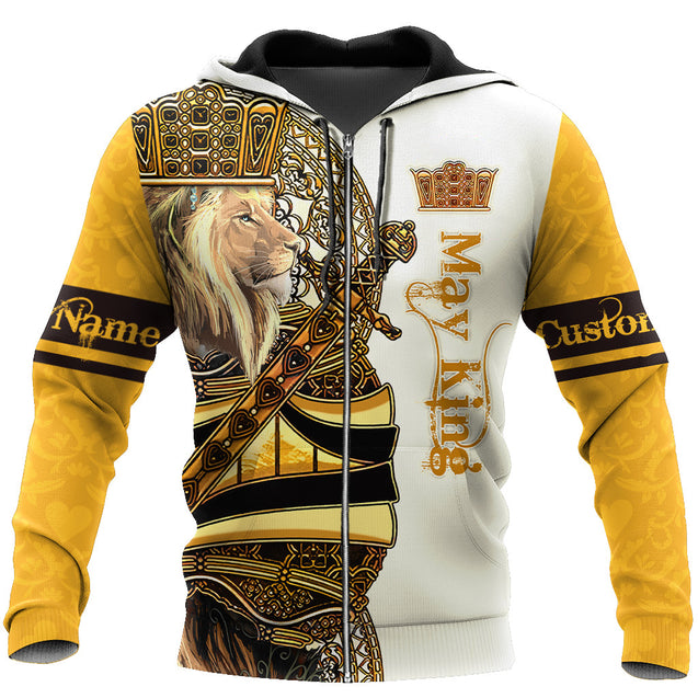 Custom Name May King Lion 3D All Over Printed Unisex Shirts