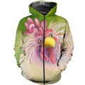 3D All Over Printed Chicken Art Shirts and Shorts 1-Apparel-6teenth World-ZIPPED HOODIE-S-Vibe Cosy™