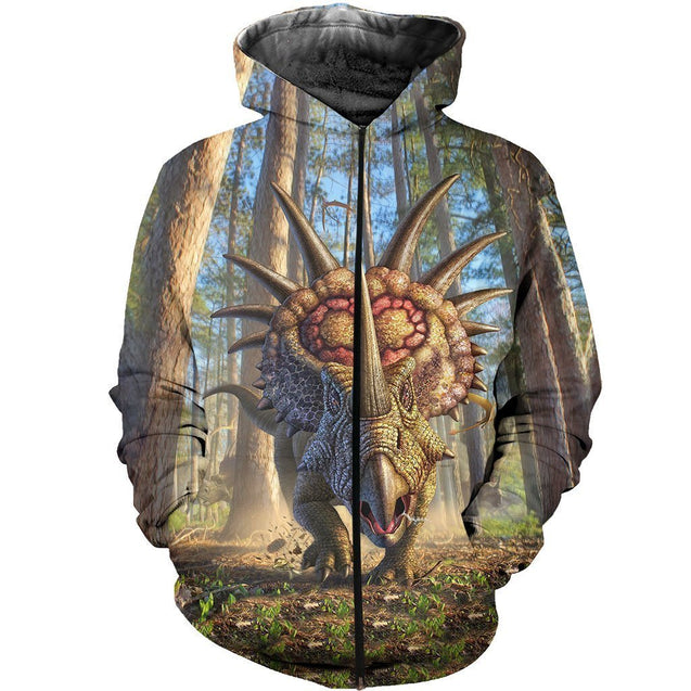 3D All Over Printed Dinosaur Shirts and Shorts-3D All Over Printed Clothes-HP Arts-Zipped Hoodie-XS-Vibe Cosy™