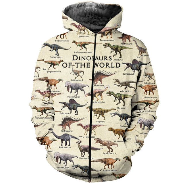 3D All Over Printed Dinosaurs Shirts And Shorts-3D All Over Printed Clothes-HP Arts-Zipped Hoodie-XS-Vibe Cosy™