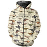 3D All Over Printed Dinosaurs Shirts And Shorts-3D All Over Printed Clothes-HP Arts-Zipped Hoodie-XS-Vibe Cosy™