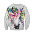 3D All Over Printed Unicorn and Flower Art Shirts and Shorts-Apparel-6teenth World-Sweatshirt-S-Vibe Cosy™