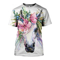 3D All Over Printed Unicorn and Flower Art Shirts and Shorts-Apparel-6teenth World-T-Shirt-S-Vibe Cosy™