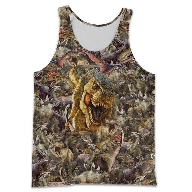 3D All Over Printed Dinosaurs Collection Shirts and Shorts-3D All Over Printed Clothes-HP Arts-Tank Top-S-Vibe Cosy™