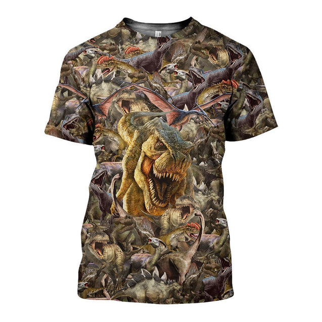 3D All Over Printed Dinosaurs Collection Shirts and Shorts-3D All Over Printed Clothes-HP Arts-T-shirt-XS-Vibe Cosy™