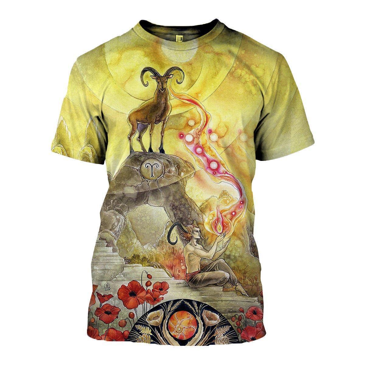 3D ALL OVER PRINTED ARIES T SHIRT HOODIE NTH150838-Apparel-NTH-T-Shirt-S-Vibe Cosy™