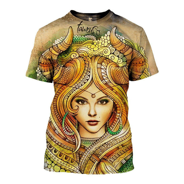 3D ALL OVER PRINTED TAURUS ZODIAC T SHIRT HOODIE NTH150842-Apparel-NTH-T-Shirt-S-Vibe Cosy™