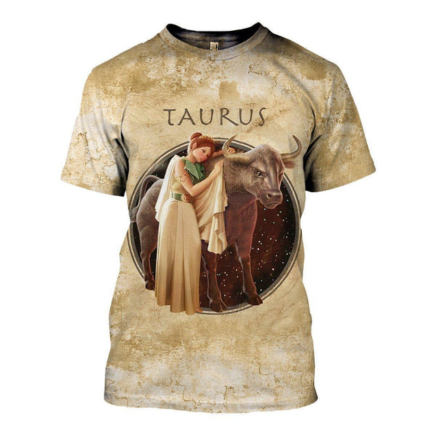 3D ALL OVER PRINTED TAURUS ZODIAC T SHIRT HOODIE NTH150848-Apparel-NTH-T-Shirt-S-Vibe Cosy™