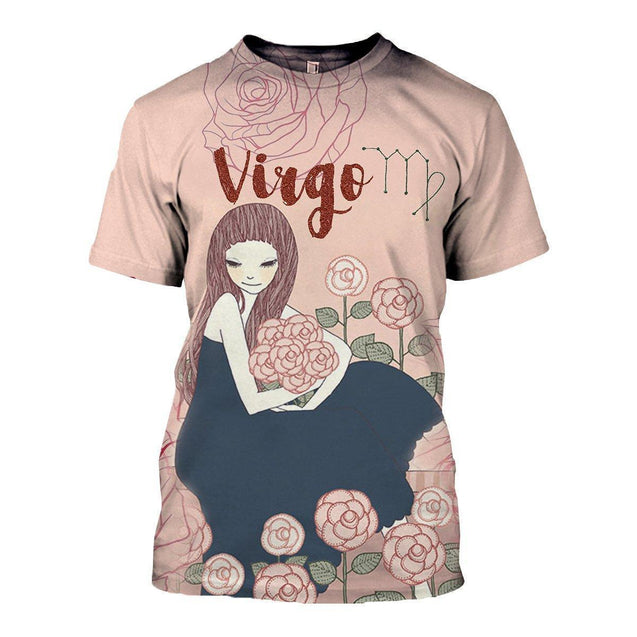 3D ALL OVER PRINTED VIRGO ZODIAC T SHIRT HOODIE NTH150827-Apparel-NTH-T-Shirt-S-Vibe Cosy™