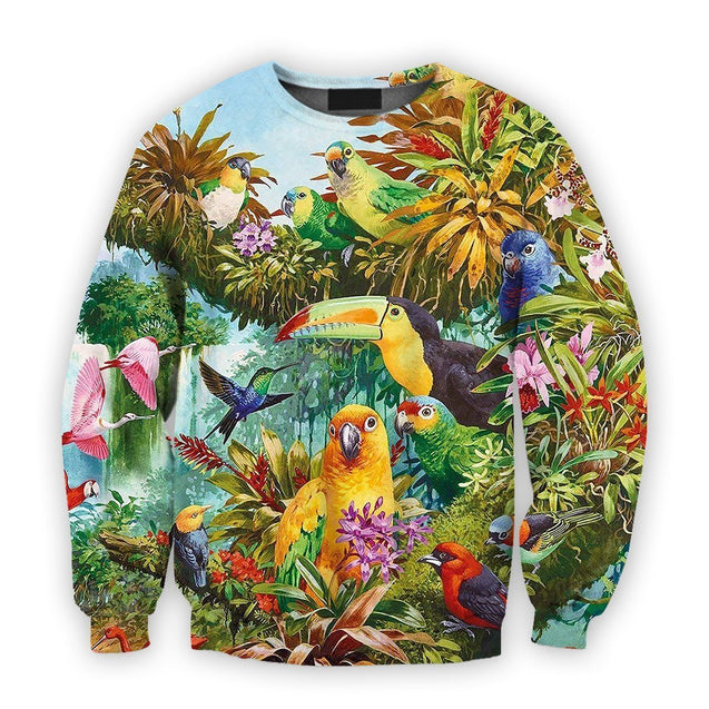 3D Printed Parrots Top 1-Apparel-PHL-Sweatshirt-S-Vibe Cosy™