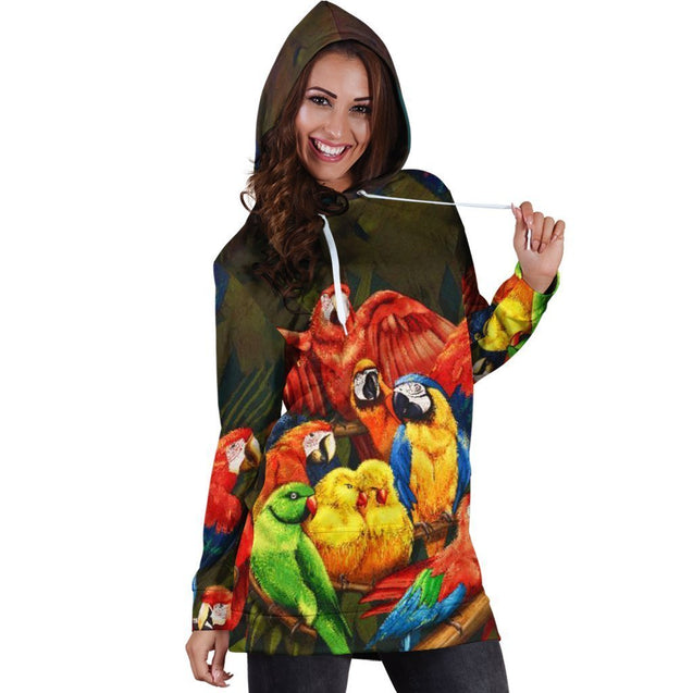 3D Printed Parrots Tops 1152 Hoodie dress-Apparel-PHL-Hoodie Dress-S-Vibe Cosy™