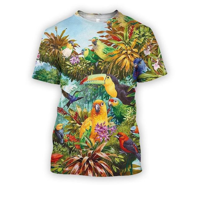 3D Printed Parrots Top 1-Apparel-PHL-T-Shirt-S-Vibe Cosy™