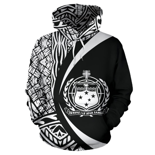 Samoa Polynesian Hoodie - Circle Style White Color - AH - J1-ALL OVER PRINT HOODIES (P)-Phaethon-Hoodie-S-Vibe Cosy™