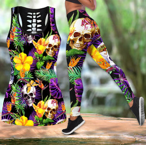 Tropical Skull  tanktop & legging outfit for women PL05082003