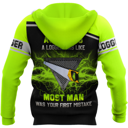 Logger Chainsaw Blight Green Unisex shirts DA13102002