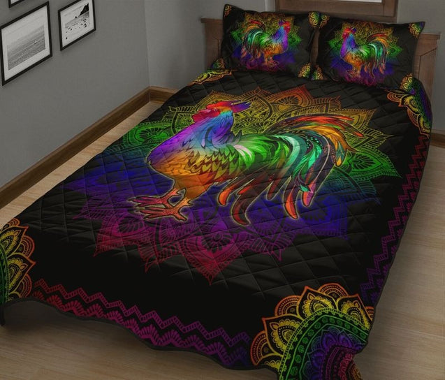 Rooster Mandala- Quilt Bedding set- All Size Comforter Sets Pi260401-TA-Quilt-TA-Queen-Vibe Cosy™