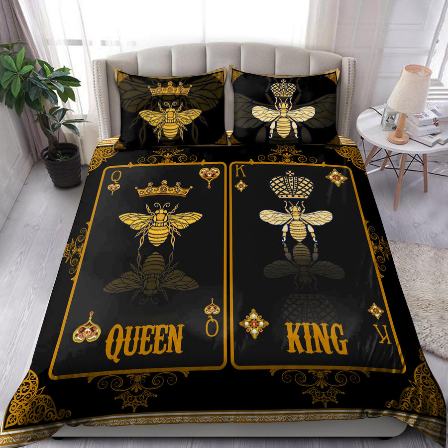 King And Queen Bee Poker Bedding Set MEI