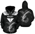 Rugby Fern Hoodie Patterns Maori Zip-Up TH5-Apparel-Khanh Arts-Hoodie-S-Vibe Cosy™