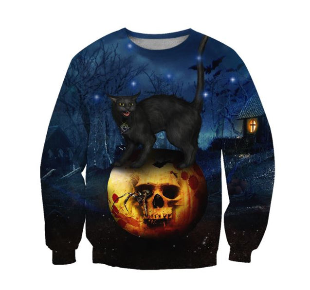 Halloween Skull Black Cat 3D For Men And Woman AM082022-LAM