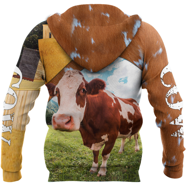 Lovely Cow 3D All Over Printed Shirts For Men And Woman