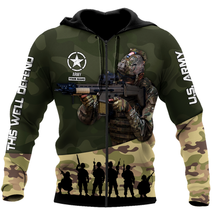 US Army US Army Veteran 3D All Over Printed Shirts For Men and Women